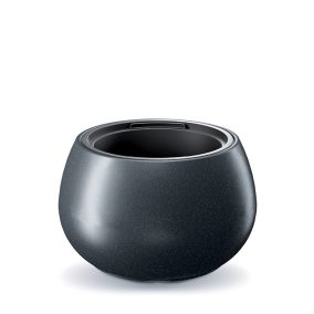 Heos ECO Wood Gömbölyű Virágcserép Antracit 43,6 cm