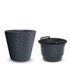 Prosperplast Matuba Bambusz Mintázatú Kaspó Antracit 47,8 cm