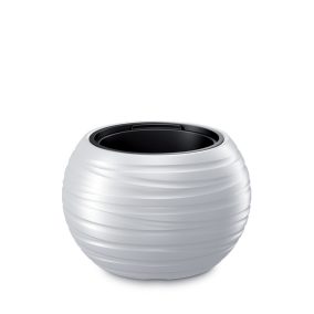 Maze Gömb Kaspó Fehér 40 cm Hullámmintás