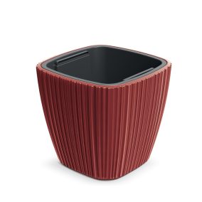 Oro Square Retro Piros Bordázott Négyzetes Virágcserép 29 cm