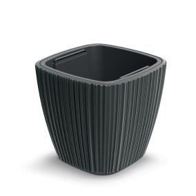 Oro Bordázott Műanyag Virágcserép Sötétszürke 39 cm