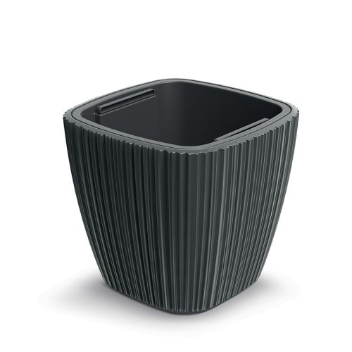 Oro Bordázott Műanyag Virágcserép Sötétszürke 39 cm