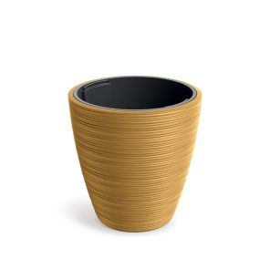 Vena Round Mustársárga Bordázott Kaspó 35 cm