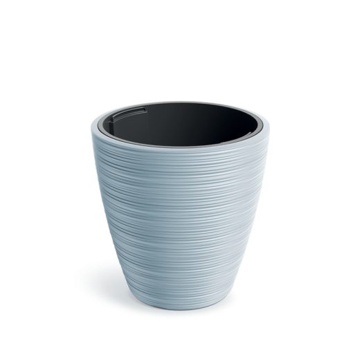 Vena Round Világosszürke Bordázott Kaspó 35 cm