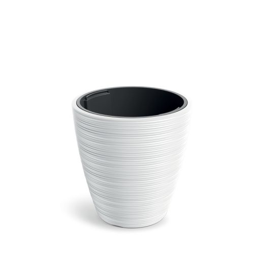 Vena Round Fehér Bordázott Kaspó 35 cm