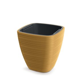 Vena Square Négyzetes Műanyag Virágtartó Mustársárga 29 cm