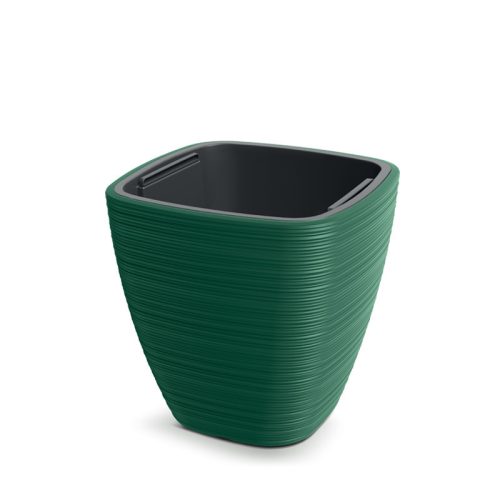 Vena Square Négyzetes Műanyag Virágcserép Fenyőzöld 39 cm