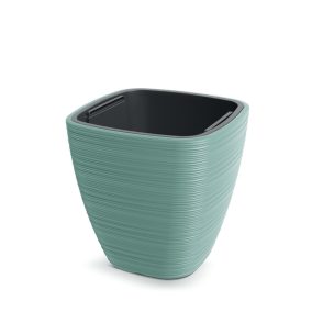 Vena Square Négyzetes Virágtartó Zsálya 39 cm Bordázott