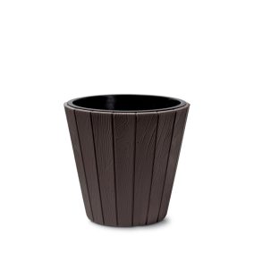 Woode Massive Fa Hatású Kültéri Virágtartó Barna 48 cm