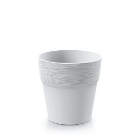 Furu Klasszikus Fehér Kaspó Barázdált Mintázattal 14,5 cm