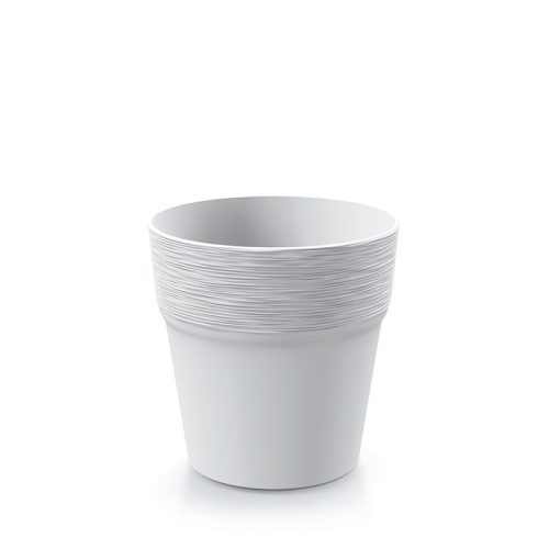 Furu Fehér Kaspó Barázdált Mintázattal 17,5 cm