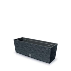 Furu Case Antracit Műanyag Virágláda 58 cm Bordázott