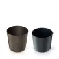 Furu Round Low ECO Fa Hatású Virágtartó - Kávébarna - 25 cm