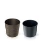 Furu Round Low ECO Fa Hatású Virágtartó - Kávébarna - 30 cm
