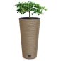 Furu Slim ECO Wood Kávébarna Magas Kaspó Természetes Fahatással