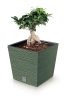 Furu Square Alacsony Műanyag Virágtartó Antracit 24 cm Bordázott