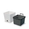 Furu Square ECO Fa Hatású Alacsony Virágtartó - Fehér - 24 cm csomag