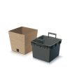 Furu Square ECO Fa Hatású Alacsony Virágtartó - Fehér - 24 cm csomag