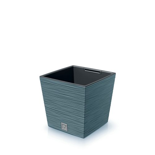 Furu Square Alacsony Skandináv Kék Bordázott Virágcserép 29,5 cm