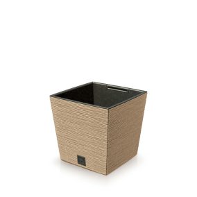 Furu Square Alacsony ECO Fa Hatású Virágtartó - Natúr - 29,5 cm