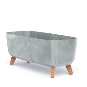 Gracia Case Beton Effect Téglalap Alakú Virágtartó Lábakon Szürke 58 cm