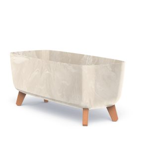   Gracia Case Beton Effect Virágtartó Láda Krémszínű 58 cm