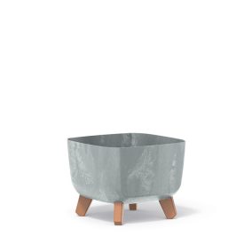 Gracia Square Beton Hatású Virágtartó Lábakon - Szürke 24 cm