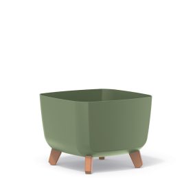 Gracia Square Dizájner Virágtartó Földzöld 29 cm Fa Lábakkal