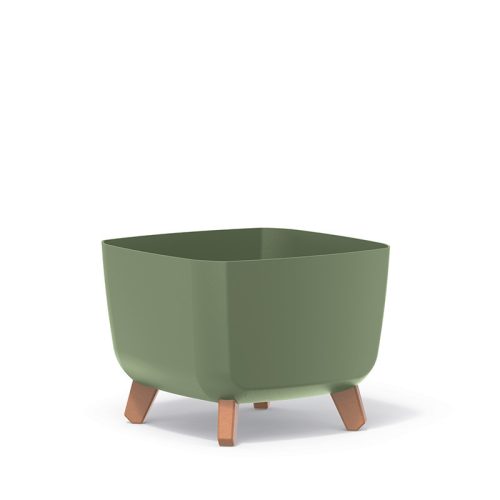 Gracia Square Dizájner Virágtartó Földzöld 29 cm Fa Lábakkal