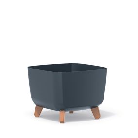 Gracia Square Dizájn Virágtartó Antracit Fa Lábakkal