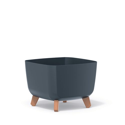 Gracia Square Dizájn Virágtartó Antracit Fa Lábakkal