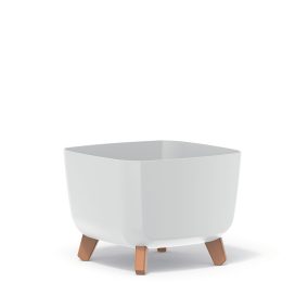 Gracia Square Dizájn Virágcserép Fehér 29 cm Fa Lábakkal