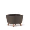 Gracia Square ECO Wood Kávébarna Négyzetes Virágtartó Lábakon