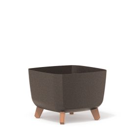 Gracia Square ECO Wood Kávébarna Négyzetes Virágtartó Lábakon