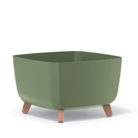 Gracia Square Dizájner Virágtartó Földzöld 39 cm Fa Lábakkal
