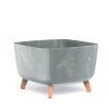 Gracia Square Beton Hatású Virágtartó Lábakon - Szürke 39 cm