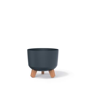 Gracia Antracit Dizájn Kaspó Fa Lábakkal 20 cm