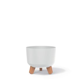 Gracia Dizájn Kaspó Fehér 20 cm Fa Lábakkal