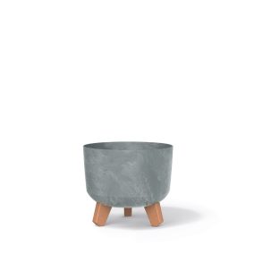 Gracia Beton Effect Kaspó Betonhatású Fa Lábakkal 20 cm