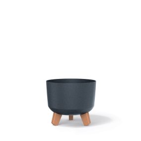 Gracia ECO Wood Kaspó Antracit Fa Lábakkal 20 cm