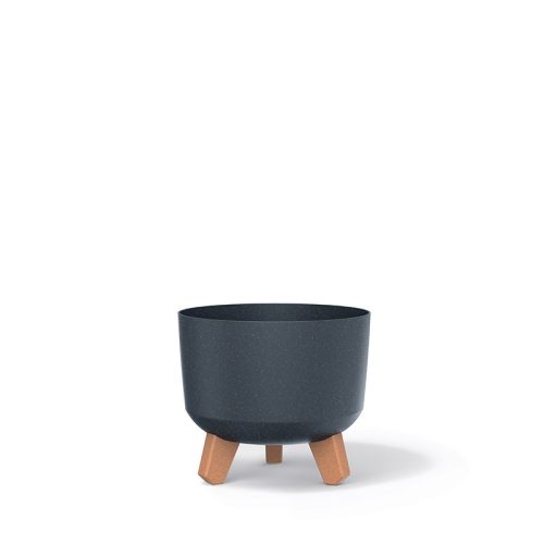 Gracia ECO Wood Kaspó Antracit Fa Lábakkal 20 cm