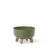 Gracia Low Kaspó Földzöld 23,5 cm Fa Lábakkal