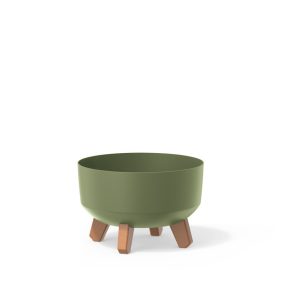 Gracia Low Kaspó Földzöld 23,5 cm Fa Lábakkal