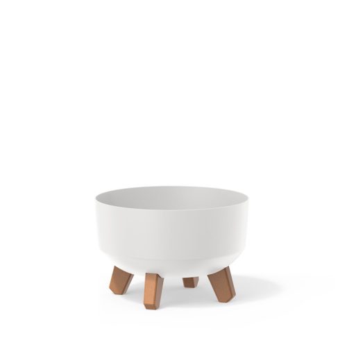 Gracia Low Dizájn Virágtartó Fehér 23,5 cm Fa Lábakkal