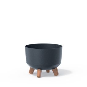 Gracia ECO Wood Kaspó Antracit Fa Lábakkal 23,8 cm