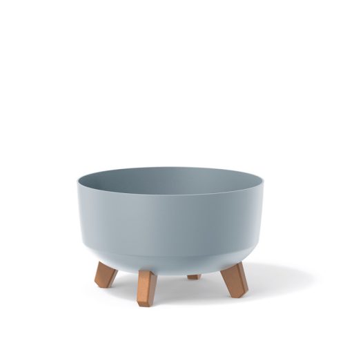 Gracia Low Dizájn Virágtartó Világosszürke 28,5 cm Fa Lábakkal