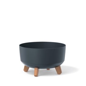 Gracia Low Antracit Kaspó Fa Lábakkal 28,5 cm