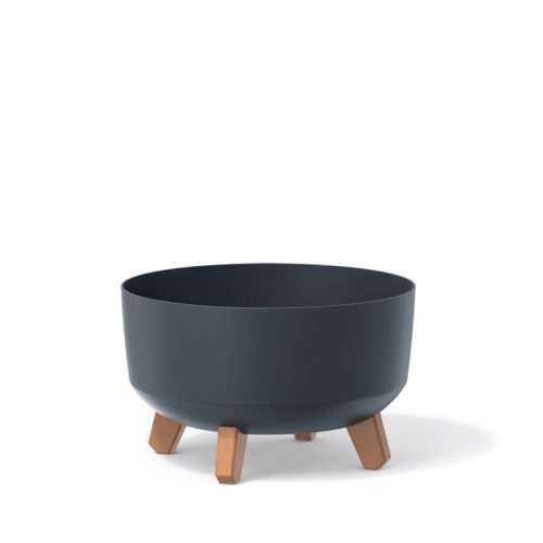 Gracia Low Antracit Kaspó Fa Lábakkal 28,5 cm