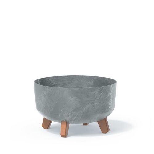 Gracia Low Beton Hatású Virágtartó Lábakon Szürke 28,5 cm