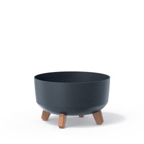 Gracia Low ECO Wood Antracit Kaspó Fa Lábakkal